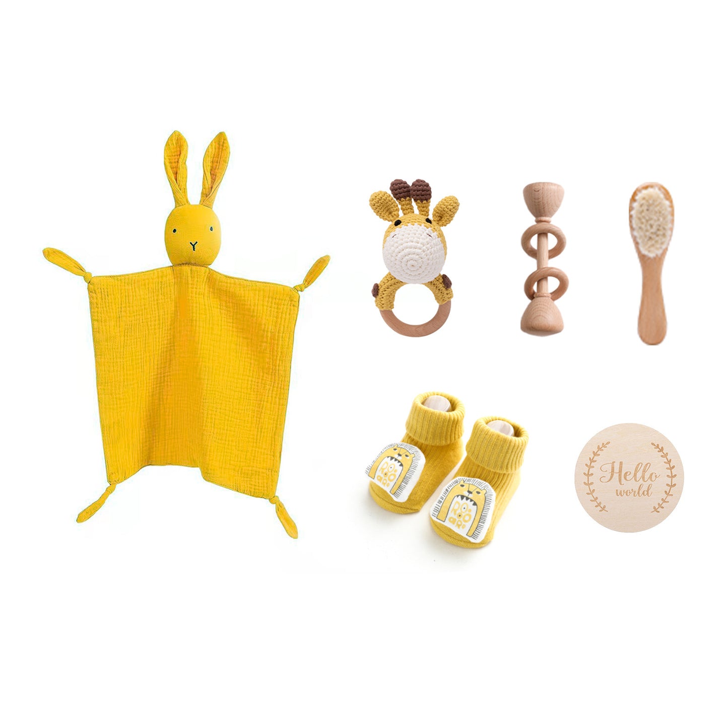 Soft and Cuddly: Infant Comfort Rattle Rabbit Bath Towel Gift Set - Perfect for Baby Showers