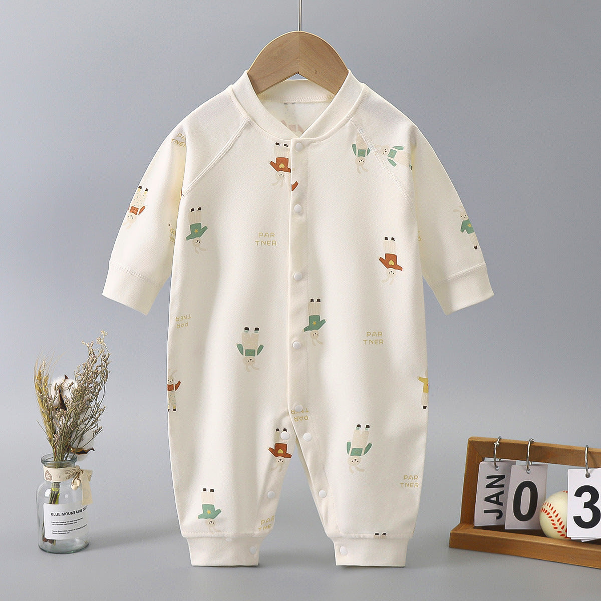 Printed Cotton Baby Jumpsuits - Long Sleeve Autumn & Spring Baby Clothes