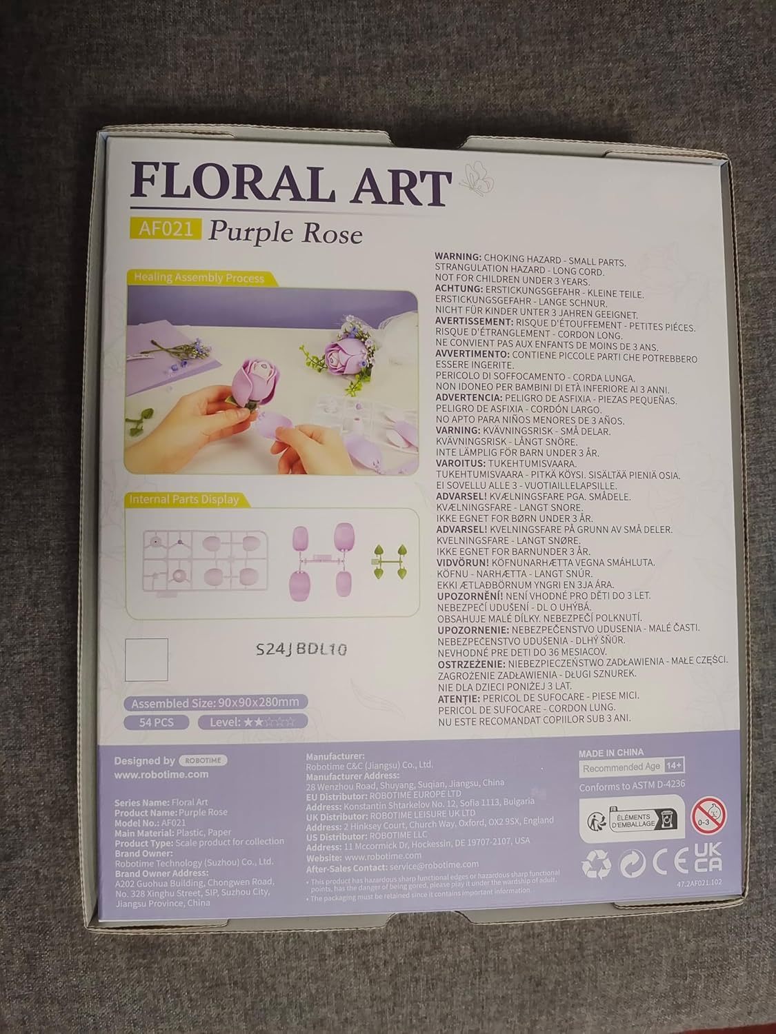 Purple Rose 3D Flower Puzzle Kit – DIY Artificial Flower Model for Home Decor & Gifts for Women