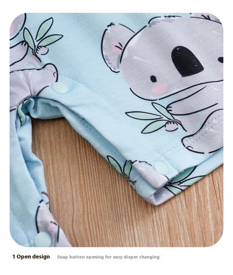 Adorable Summer Koala Print Baby Jumpsuit