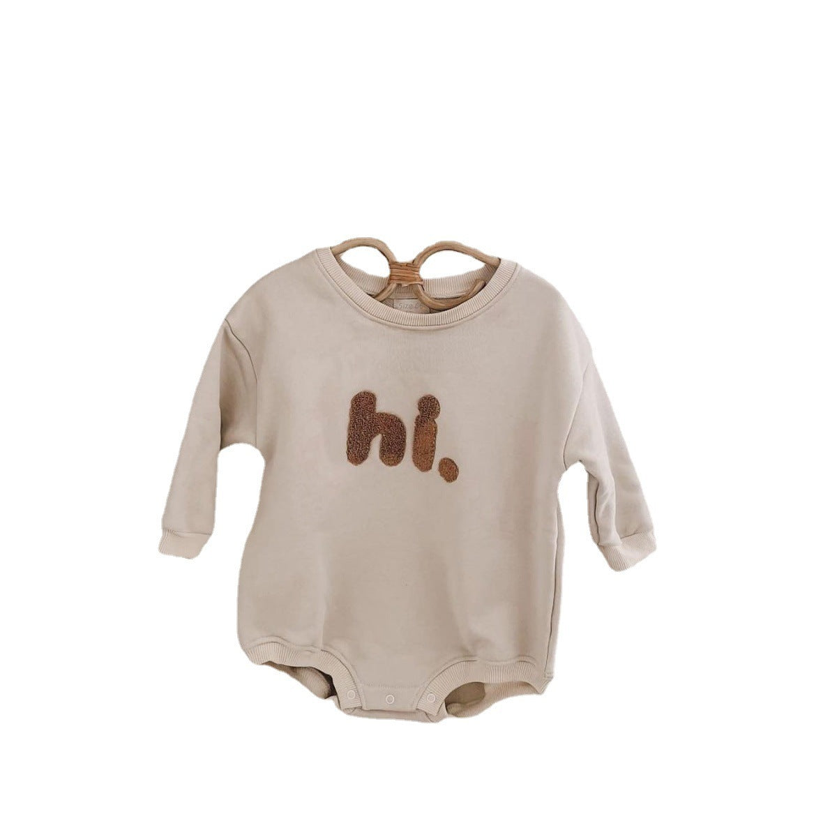 Newborn Casual Long Sleeve Letter Embroidery Romper - Comfortable Infant Wear