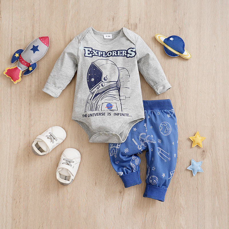 Adorable One-Year-Old Baby and Infant Overalls Clothes: Children's Spring Two-Piece Suit
