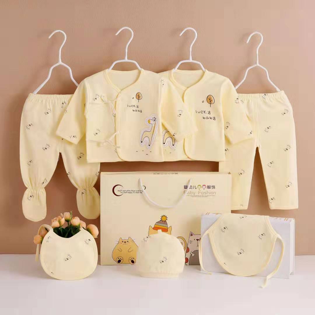 Newborn Cotton Cartoon Printed Long Sleeve Spring & Autumn Clothes Set