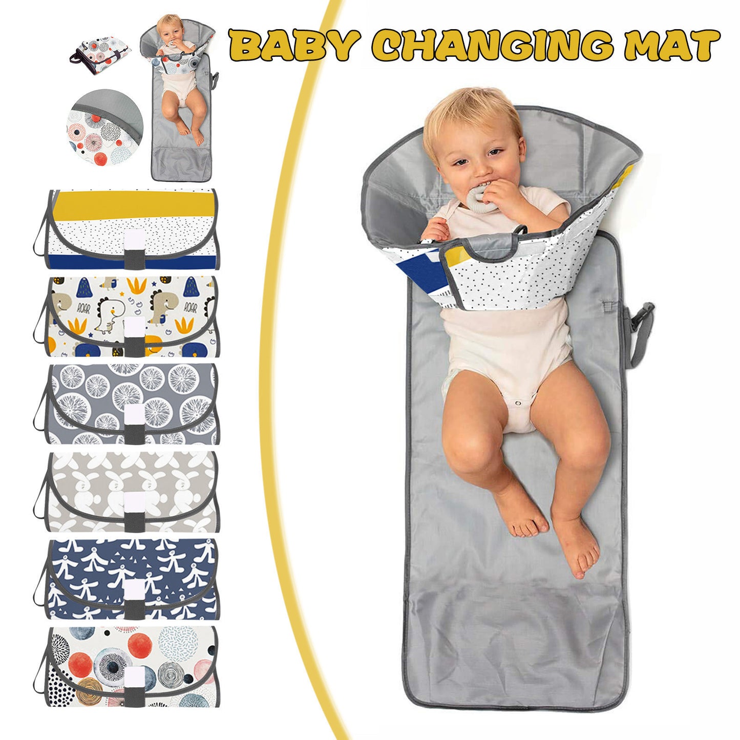 Portable Printed Baby Waterproof Diaper Changing Pad: On-the-Go Convenience for Mess-Free Changes