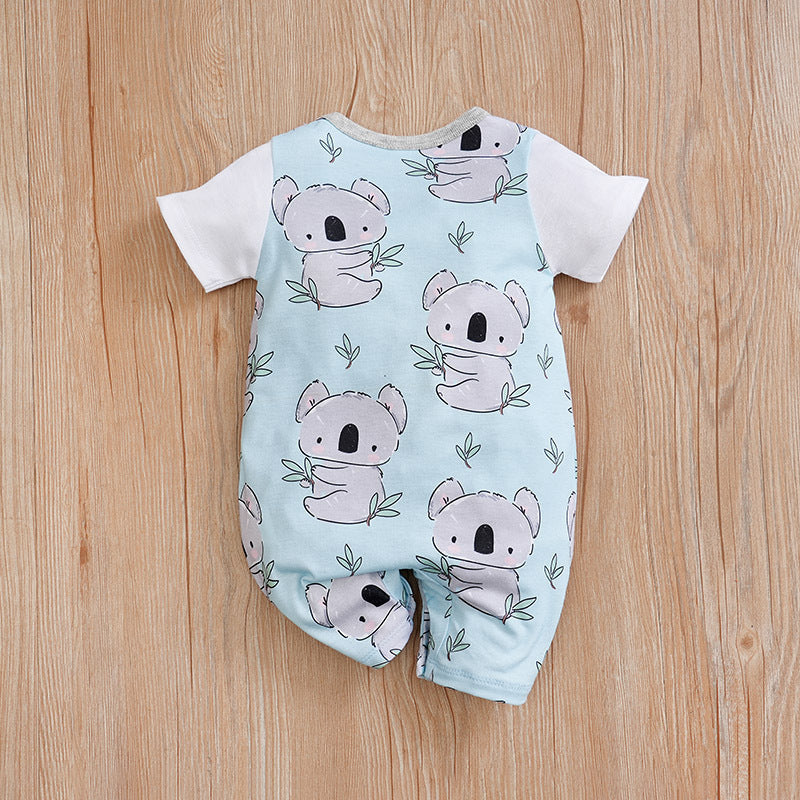 Adorable Summer Koala Print Baby Jumpsuit