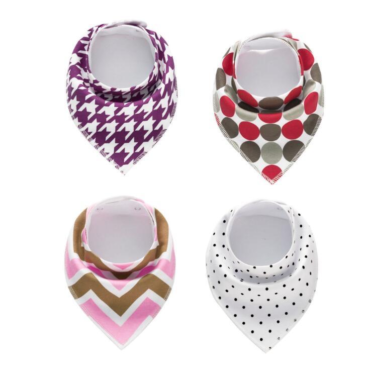 4pcs Printed Baby Bibs and Burp Cloth Set: Adorable and Absorbent Essentials