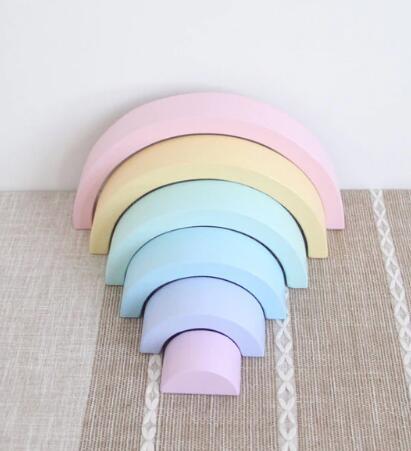 Colorful Learning Adventure: Large 12-Piece Arch Bridge Rainbow Building Blocks Jigsaw Puzzle - Early Childhood Education Toy