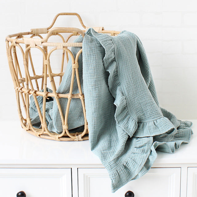 Newborn Baby Blanket with Ruffle Detail: Adorable and Soft Infant Bedding