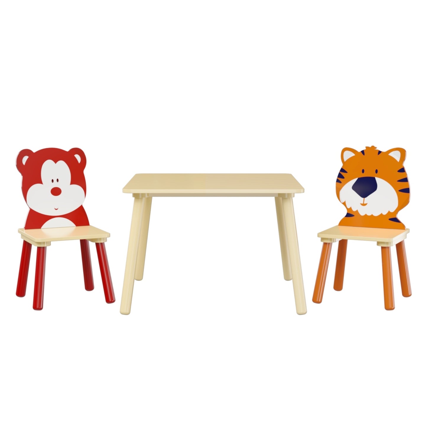 3-Piece Kids Wooden Table & Chair Set – Toddler Activity Play Furniture