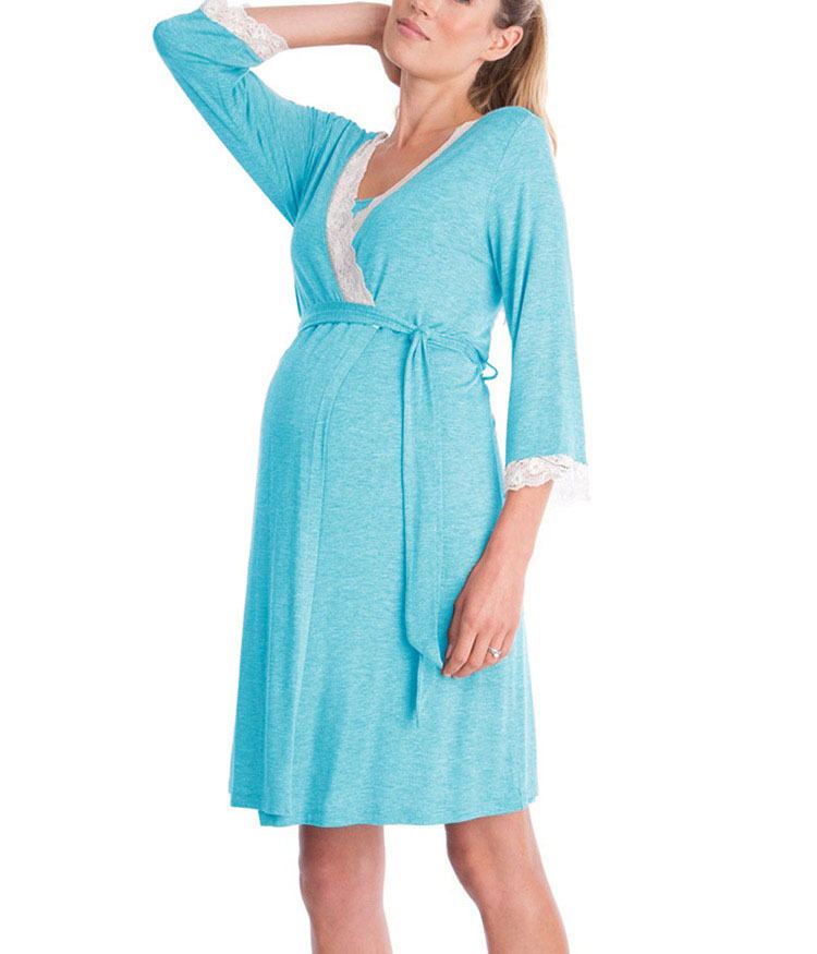Elegant Nightdress Maternity Sleepwear - Stylish Comfort for Expectant Moms