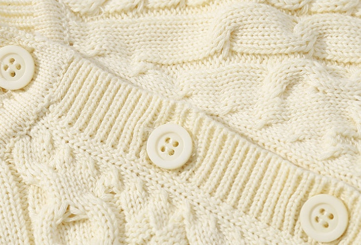 Autumn & Winter Knitted Long Sleeve Romper with Matching Knitted Hat for Babies