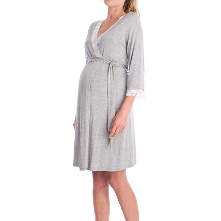Elegant Nightdress Maternity Sleepwear - Stylish Comfort for Expectant Moms