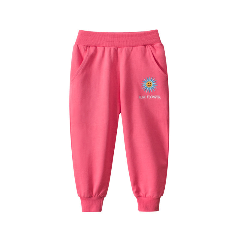 Stylish Girls' Trousers - Thin Western-Style Sports Pants for Kids' Outer Wear
