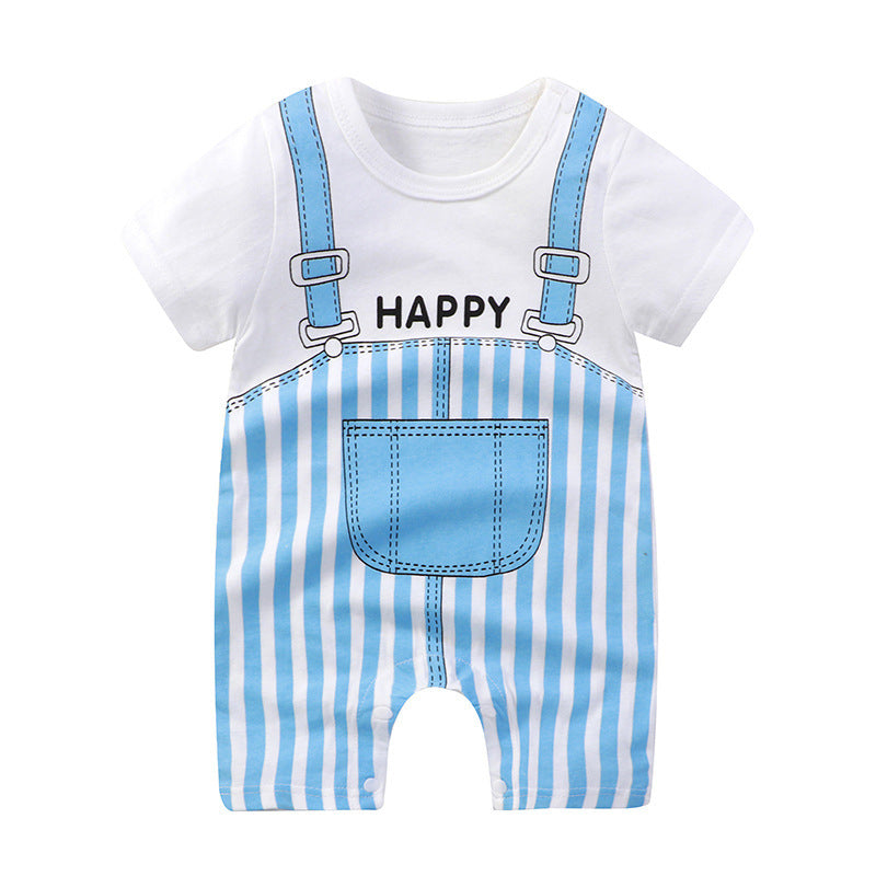 Adorable Cartoon Printed Baby Cotton Pullover Romper - Soft and Comfy