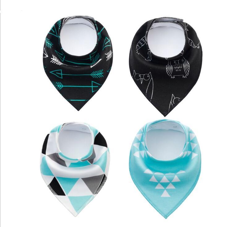 4pcs Printed Baby Bibs and Burp Cloth Set: Adorable and Absorbent Essentials