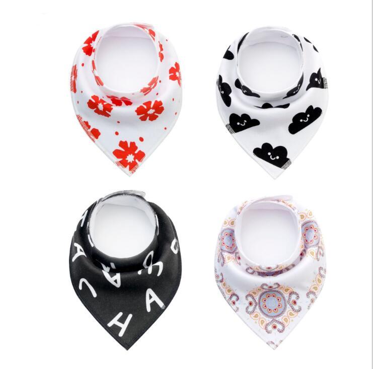 4pcs Printed Baby Bibs and Burp Cloth Set: Adorable and Absorbent Essentials
