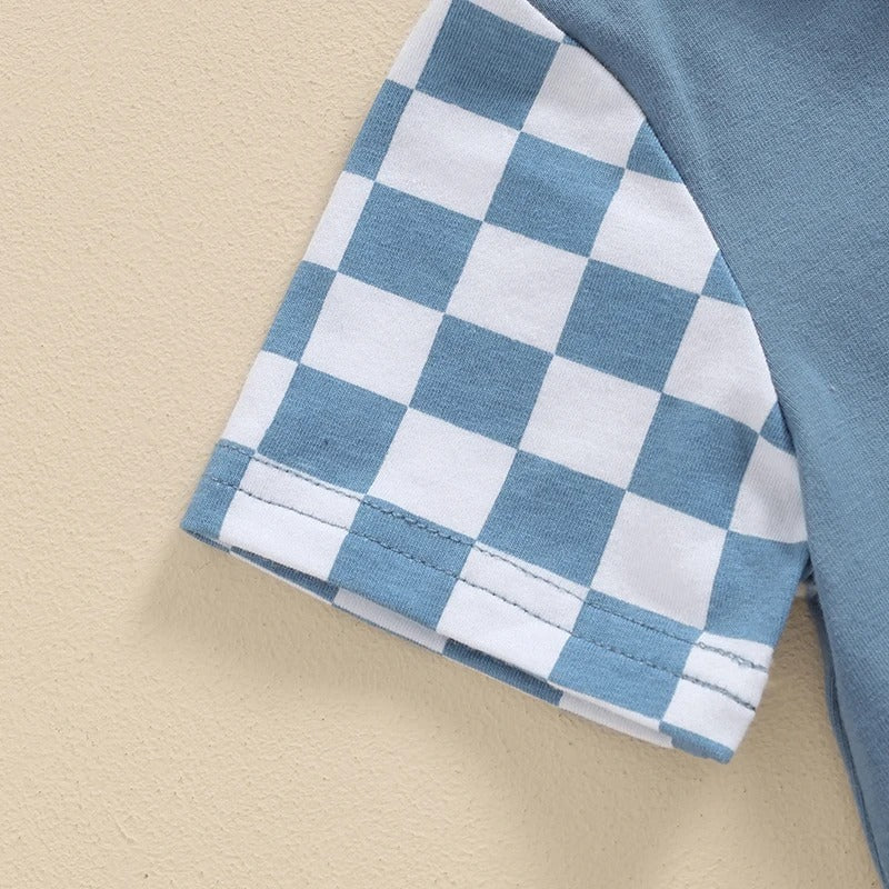 Plaid Printed Short Sleeve Rompers for Boys and Girls: Stylish Comfort