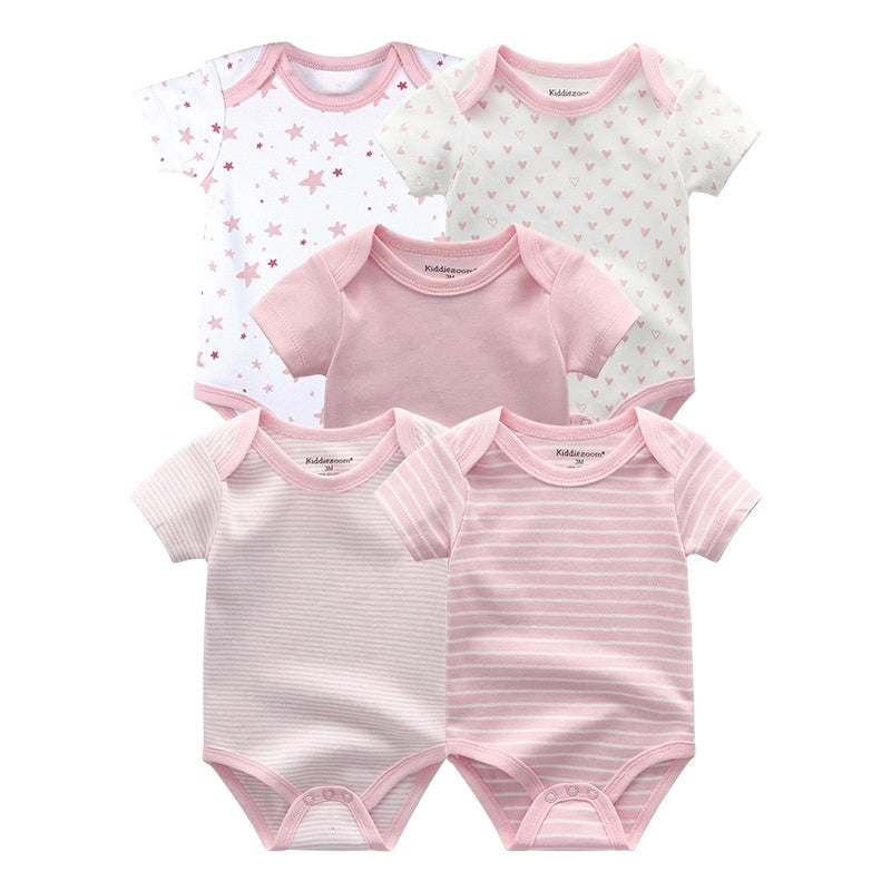 Complete 19-Piece Baby Rompers, Pants, Hat, Gloves Combination Clothes Set