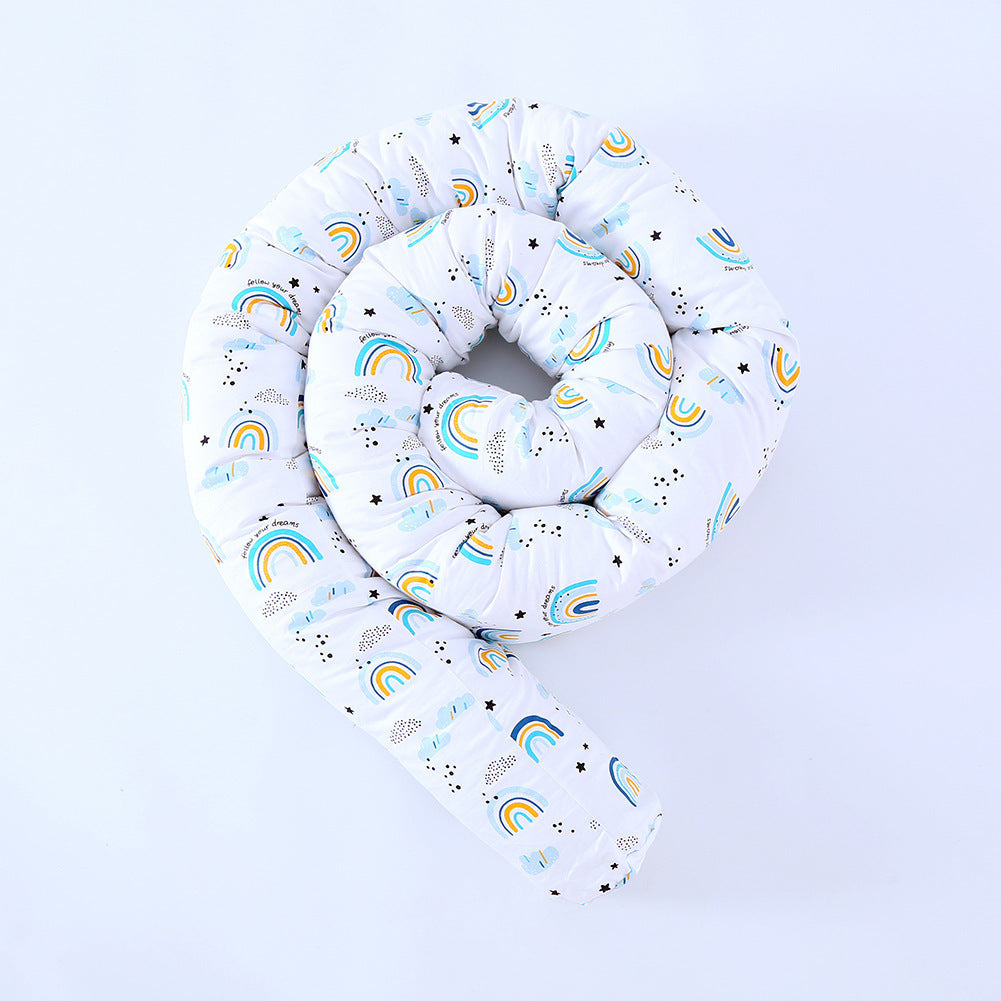 Colorful Comfort: Cotton Rainbow Printing Bumper Bed Long Pillow