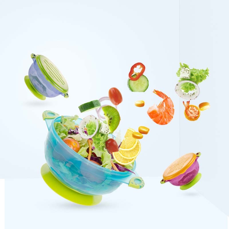 Make Mealtime Fun: Children's Tableware Food Supplement Bowl Set with Colorful Suction Cups