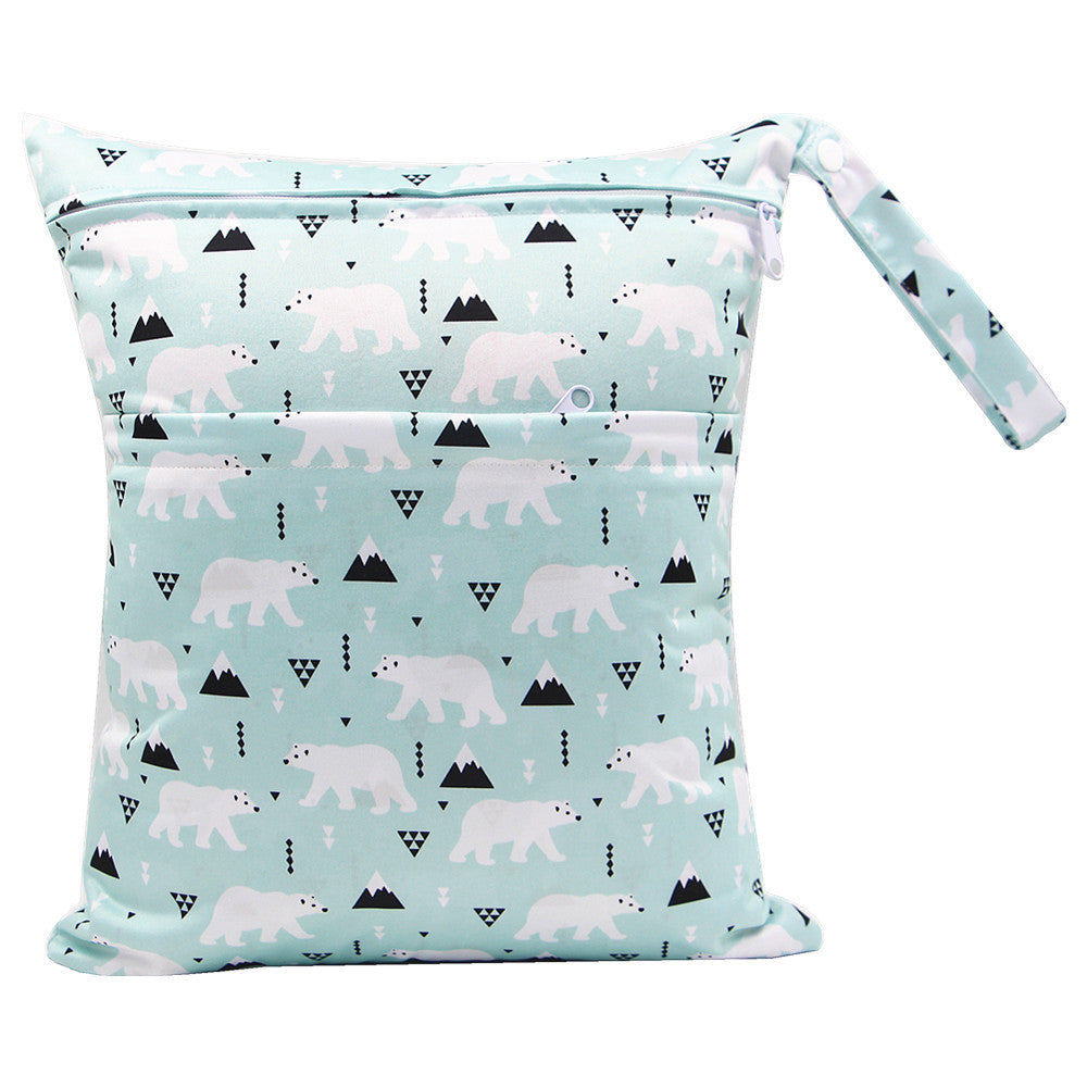 Printed Waterproof Diaper Bag with Double Zipper - Ideal for Busy Parents