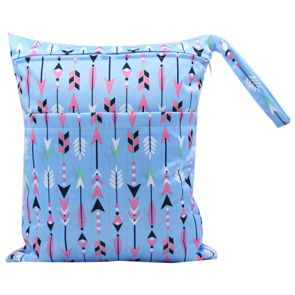 Printed Waterproof Diaper Bag with Double Zipper - Ideal for Busy Parents