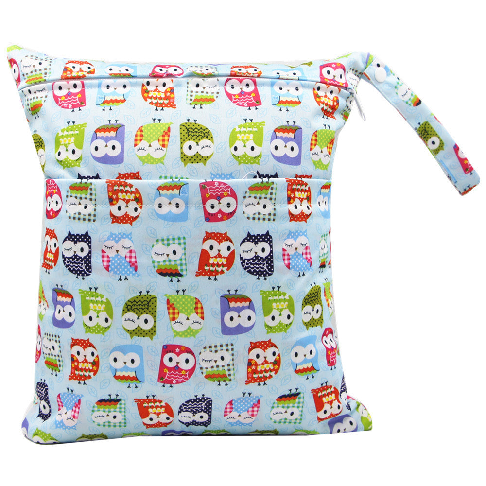Printed Waterproof Diaper Bag with Double Zipper - Ideal for Busy Parents