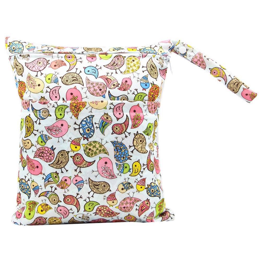Printed Waterproof Diaper Bag with Double Zipper - Ideal for Busy Parents