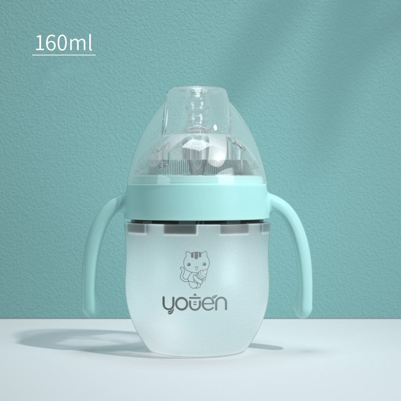 Say Goodbye to Spills: Baby Silicone Soft Anti-Drop Bottle with Straw