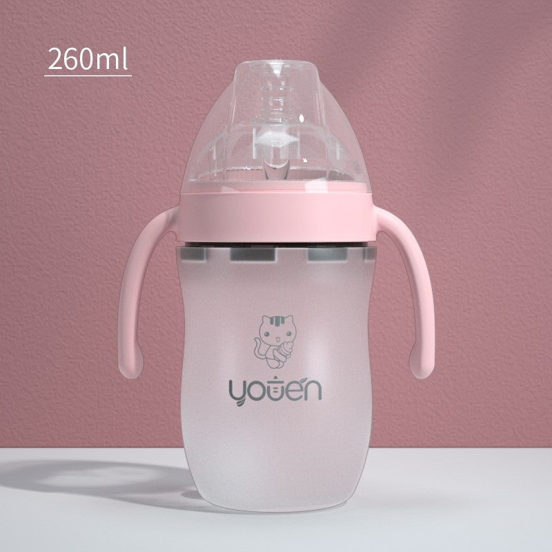 Say Goodbye to Spills: Baby Silicone Soft Anti-Drop Bottle with Straw