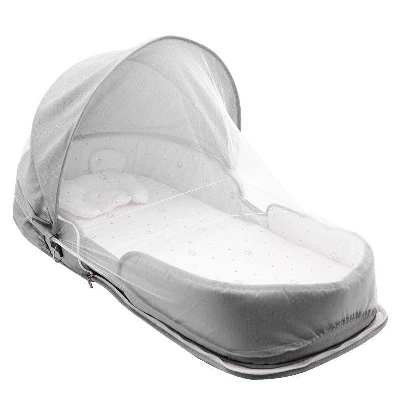 Newborn Baby Foldable Portable Mobile Crib Backpack - Travel-Friendly Baby Bed