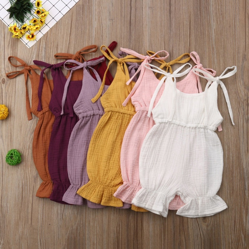 Stylish Newborn Toddler Baby Girls' Sleeveless Solid Romper Jumpsuit Outfit - Latest Arrivals