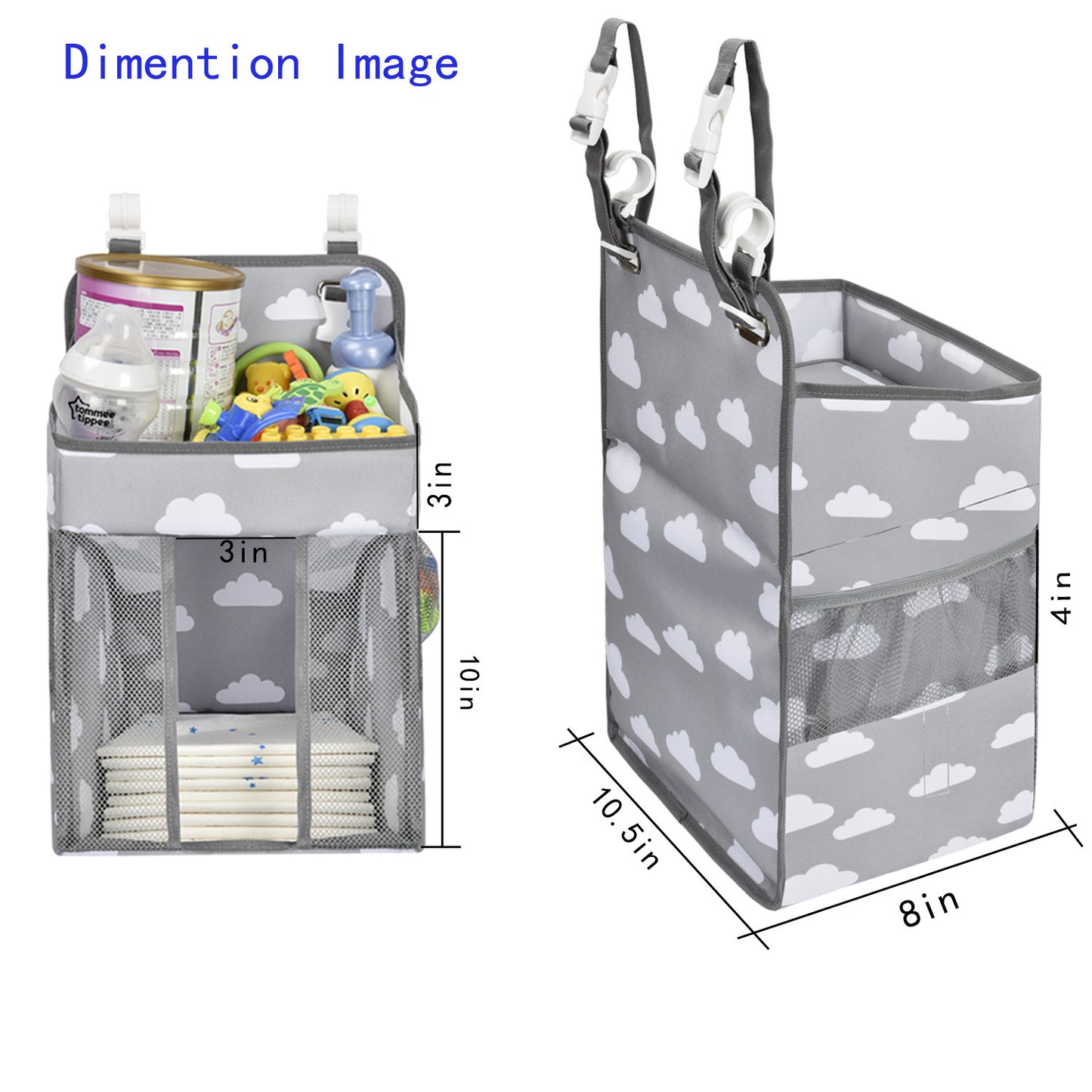 Premium Baby Hanging Diaper Bag: Oxford Cloth Bedside Storage for Clothes & Essentials