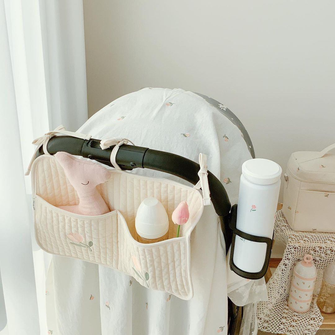 Organize with Ease: Ins Korea Crib Storage Hanging Bag - Perfect for Strollers, Diapers, Bottles, and Toys