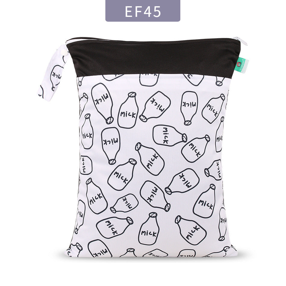 Stay Organized On-the-Go: Double Zipper Stitching Cloth Diaper Bag - Essential Baby Diaper Storage Solution