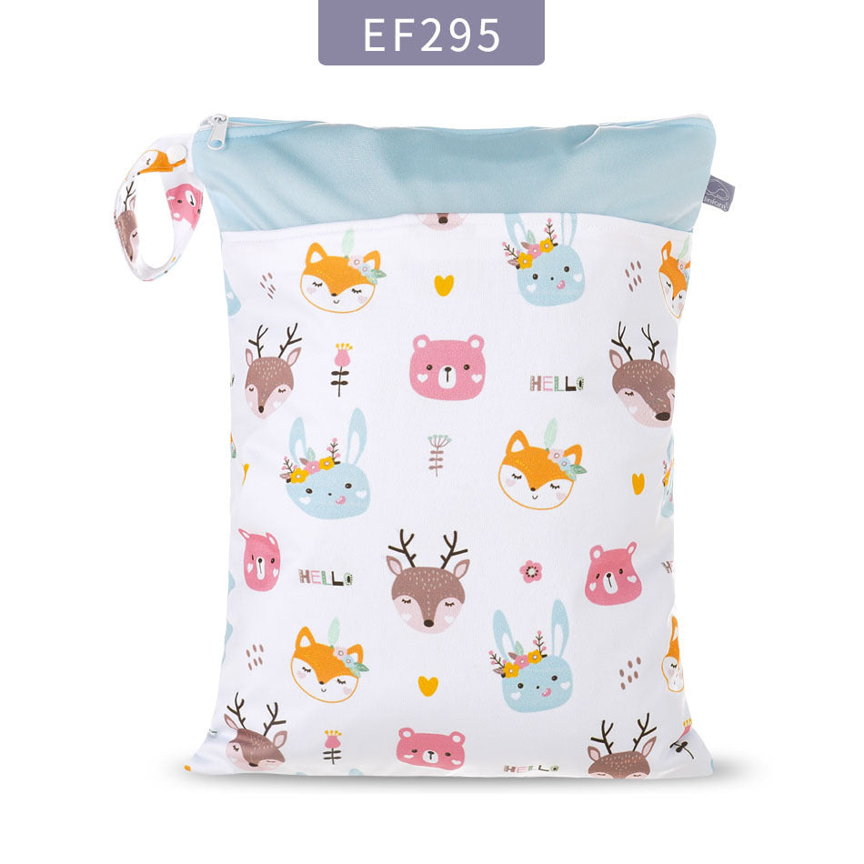 Stay Organized On-the-Go: Double Zipper Stitching Cloth Diaper Bag - Essential Baby Diaper Storage Solution