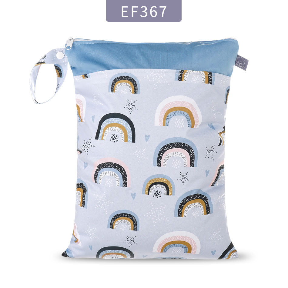 Stay Organized On-the-Go: Double Zipper Stitching Cloth Diaper Bag - Essential Baby Diaper Storage Solution
