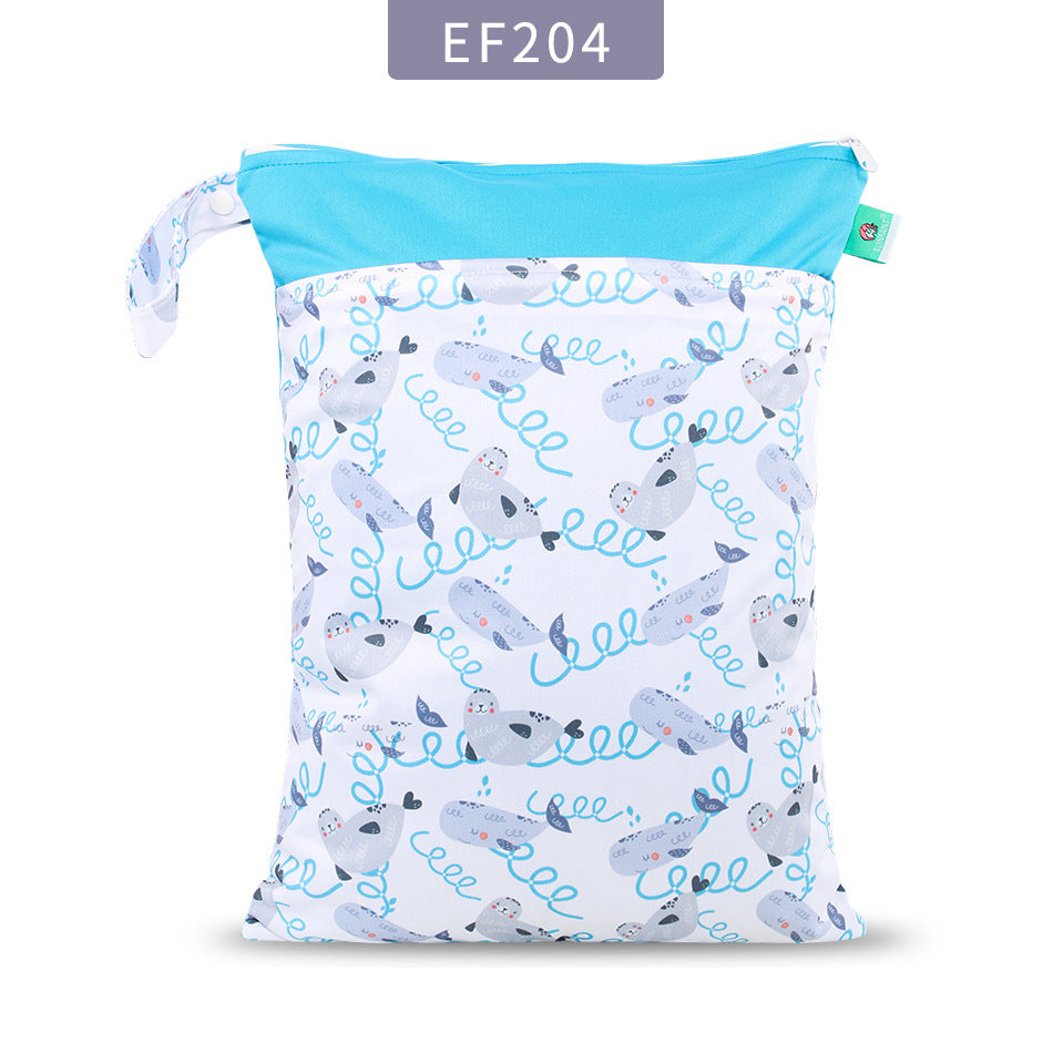 Stay Organized On-the-Go: Double Zipper Stitching Cloth Diaper Bag - Essential Baby Diaper Storage Solution