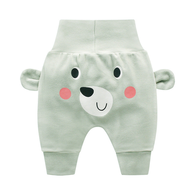 Cartoon Printed High Waist Big PP Pants for Baby - Casual Trousers