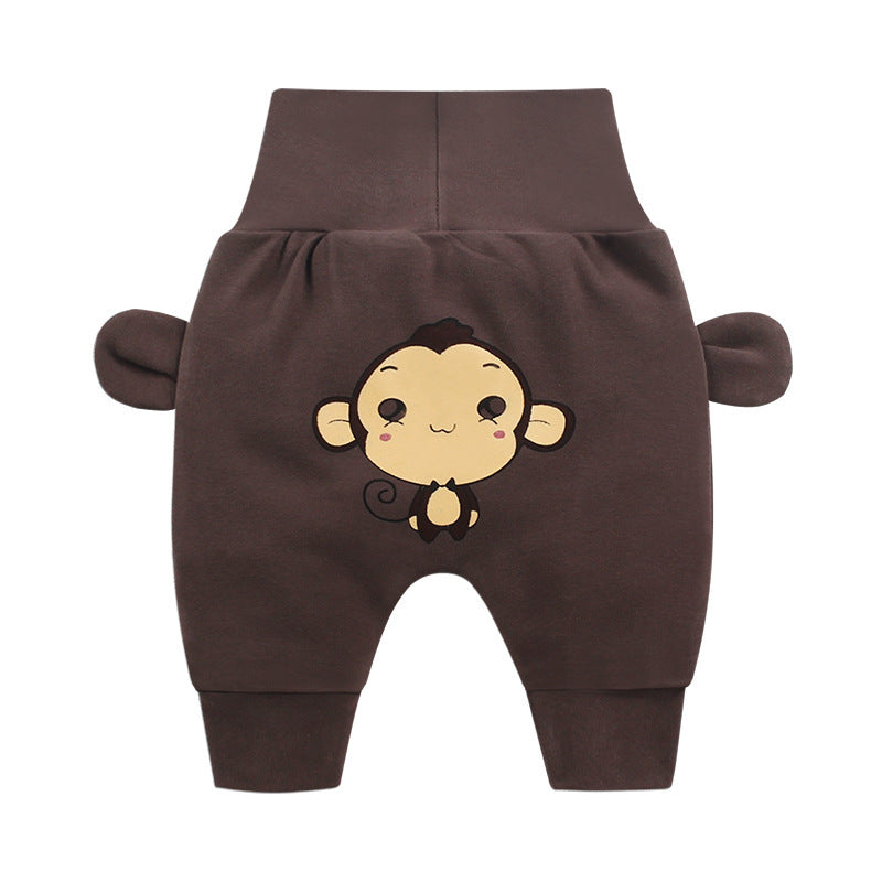 Cartoon Printed High Waist Big PP Pants for Baby - Casual Trousers