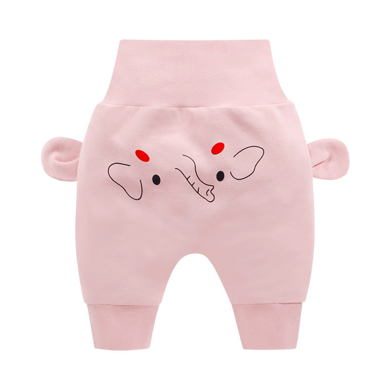 Cartoon Printed High Waist Big PP Pants for Baby - Casual Trousers