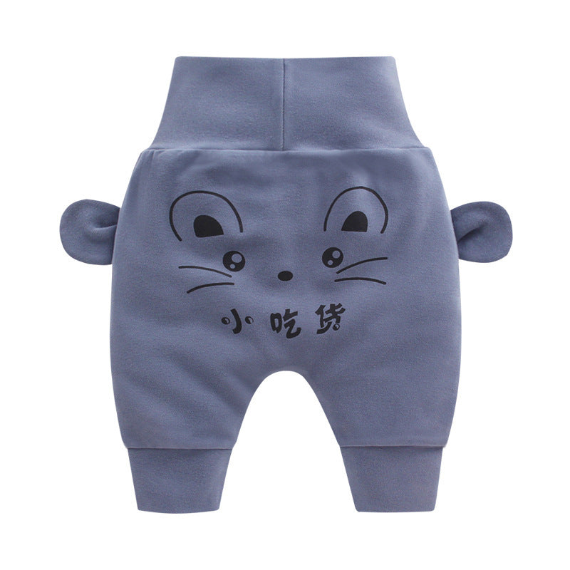 Cartoon Printed High Waist Big PP Pants for Baby - Casual Trousers