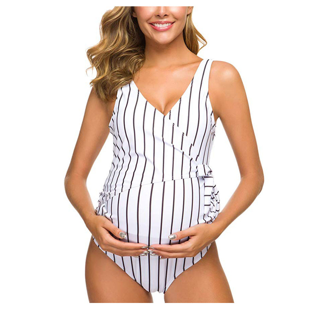 Stunning Maternity Style: New European and American One-Piece Sexy Swimwear for Pregnant Women