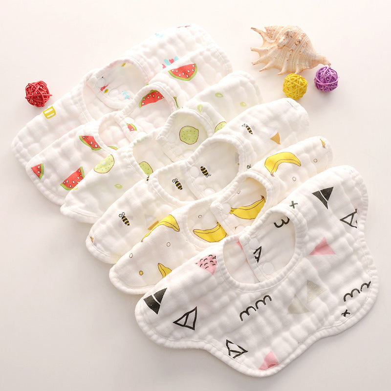 Printed Baby Bibs with Rice Pockets - Soft Infant Saliva Towels