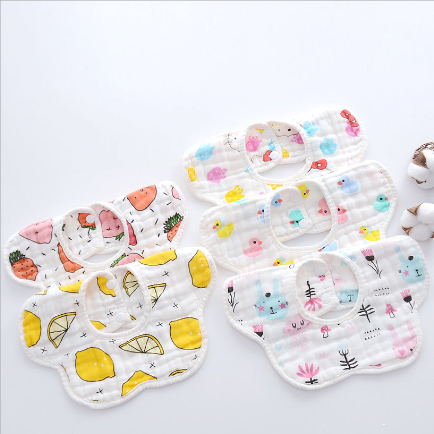 Printed Baby Bibs with Rice Pockets - Soft Infant Saliva Towels
