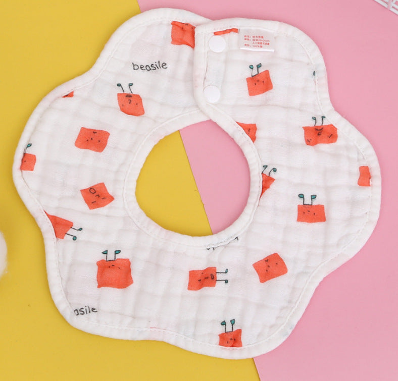 Printed Baby Bibs with Rice Pockets - Soft Infant Saliva Towels