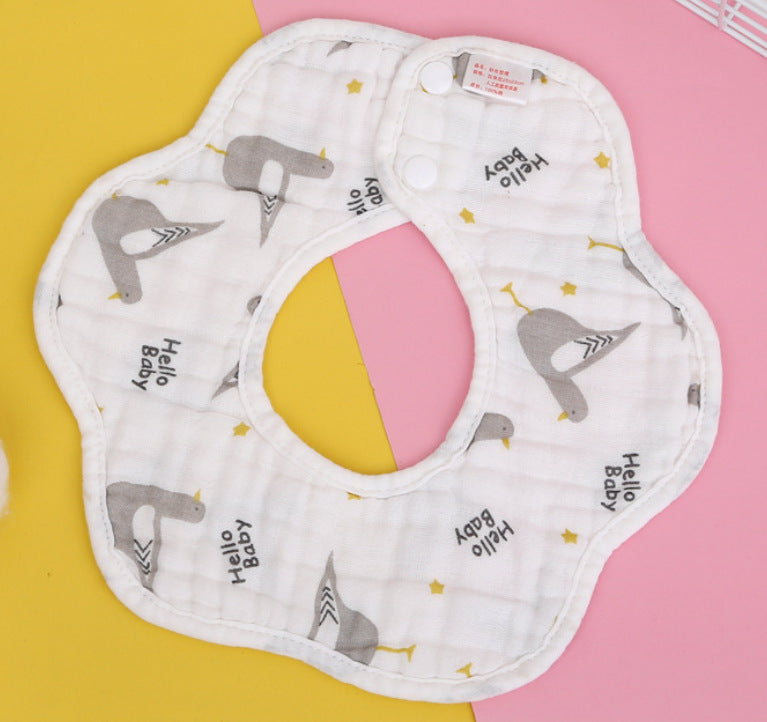 Printed Baby Bibs with Rice Pockets - Soft Infant Saliva Towels