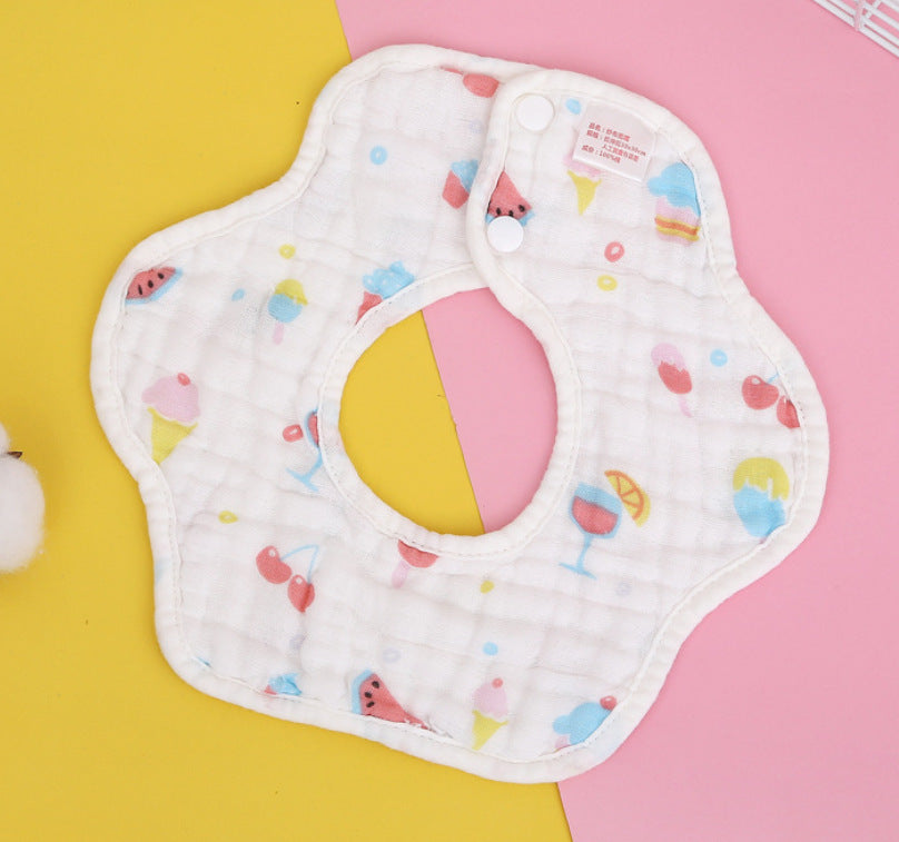 Printed Baby Bibs with Rice Pockets - Soft Infant Saliva Towels