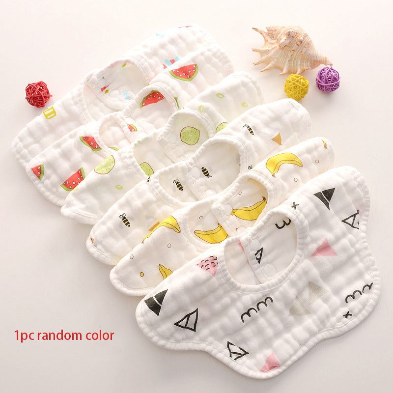 Printed Baby Bibs with Rice Pockets - Soft Infant Saliva Towels