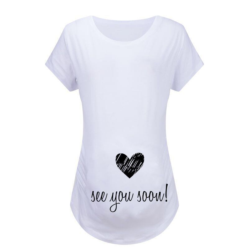 Printed Maternity Shirts - Slim Fit Pregnancy Tops for Women